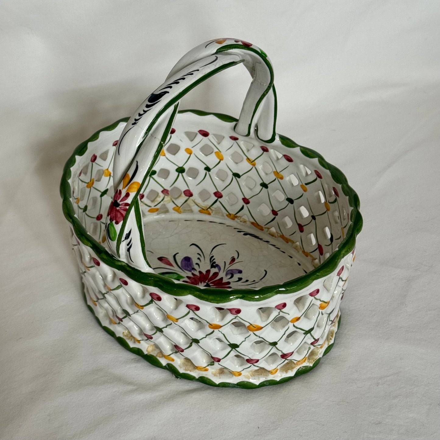 Portuguese Majolica Basket